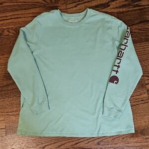 Carhartt Women's Light Green Long Sleeve Loose Fit Tee 1X